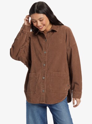 Topy Roxy Kick Back Washed Corduroy Long Sleeve | MYWQ-71083