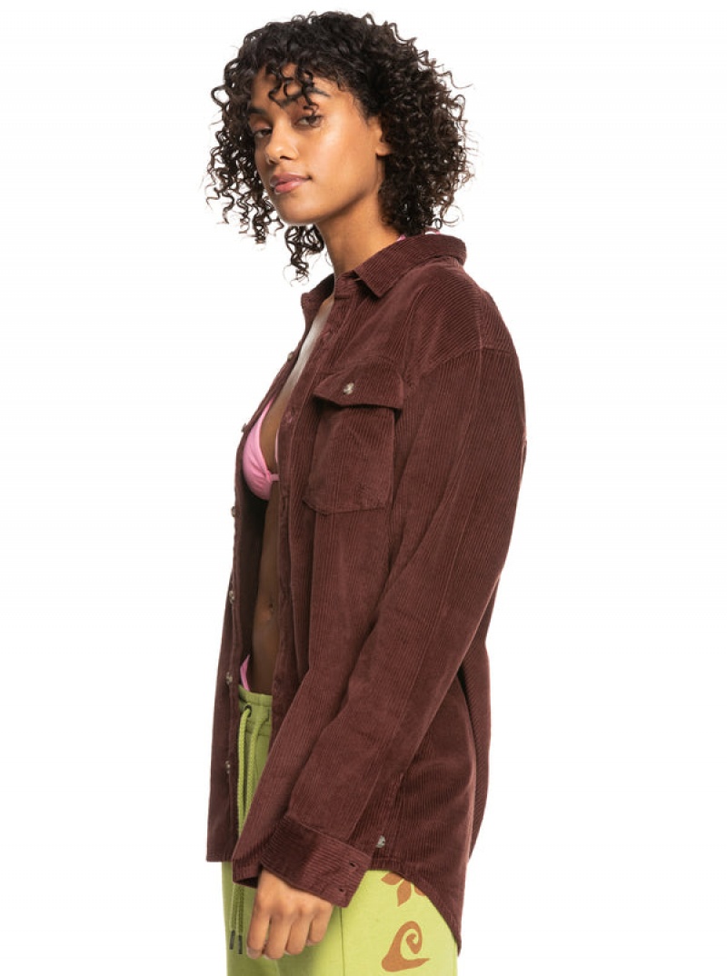 Bundy Roxy Let It Go Corduroy Long Sleeve | RDOJ-97642