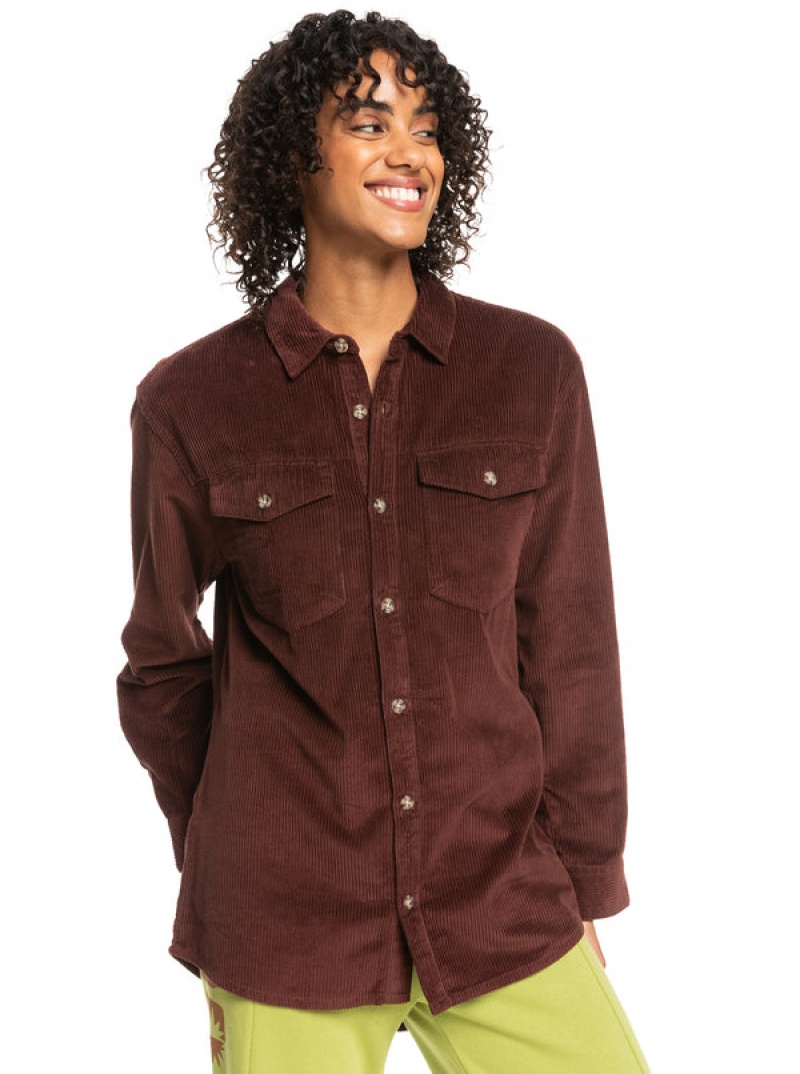 Bundy Roxy Let It Go Corduroy Long Sleeve | RDOJ-97642