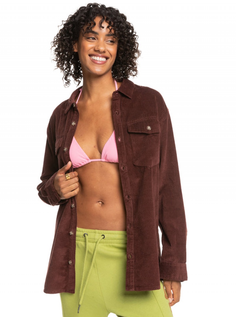 Bundy Roxy Let It Go Corduroy Long Sleeve | RDOJ-97642