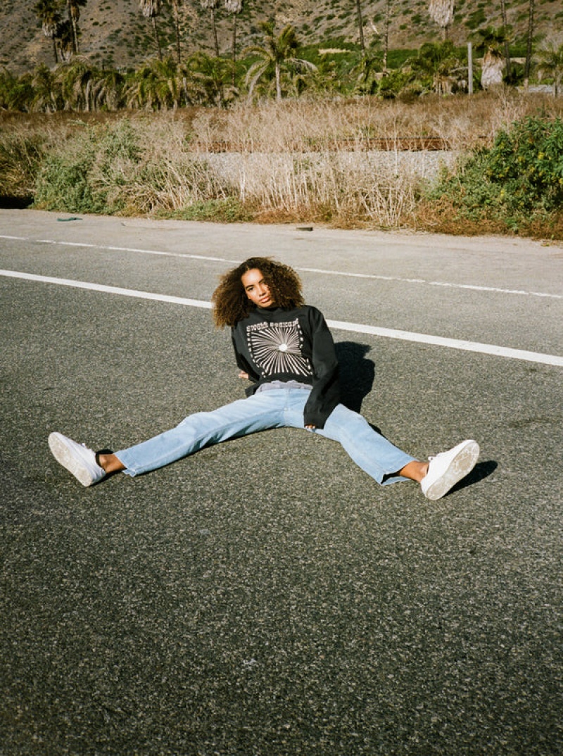 Mikina s Kapucí Roxy Lineup Oversized Crew Neck | RBXS-85349