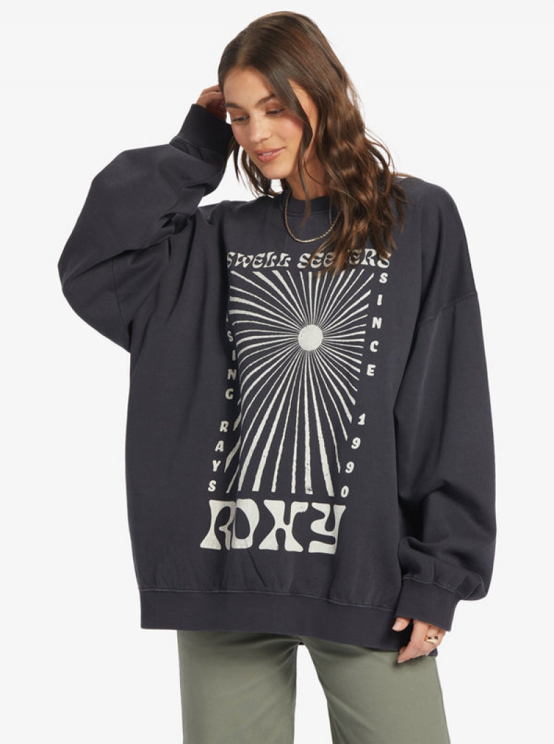Mikina s Kapucí Roxy Lineup Oversized Crew Neck | RBXS-85349
