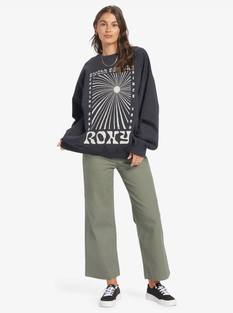 Mikina s Kapucí Roxy Lineup Oversized Crew Neck | RBXS-85349