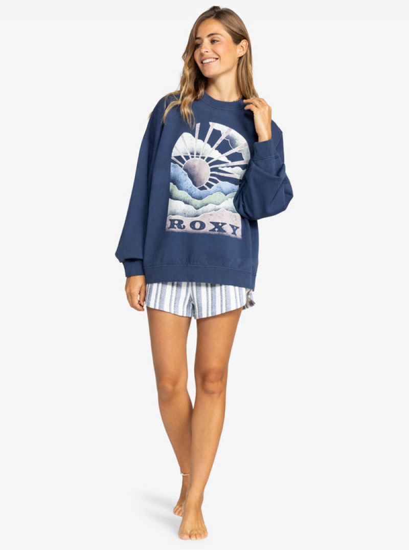 Mikina s Kapucí Roxy Lineup Oversized Crew Neck | RVIX-87645