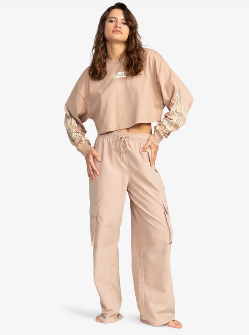 Topy Roxy Active Sbírka Cropped Oversized Long Sleeve | IZQG-62184