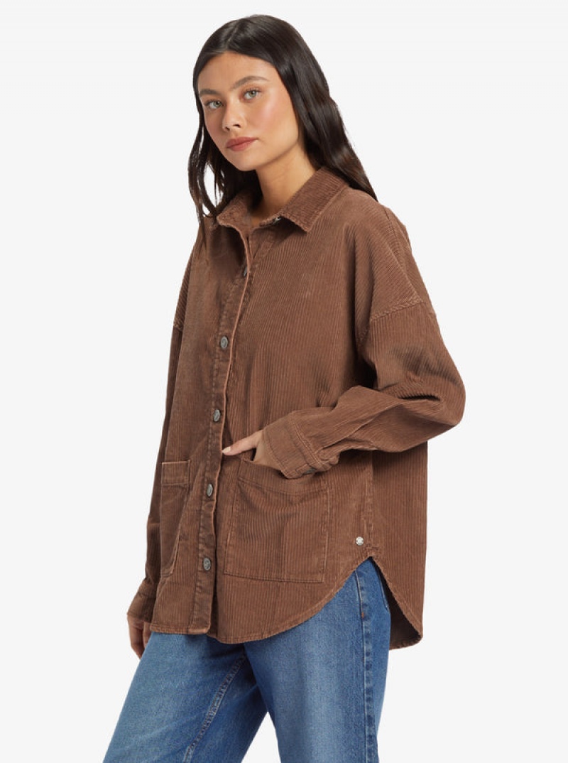 Topy Roxy Kick Back Washed Corduroy Long Sleeve | MYWQ-71083