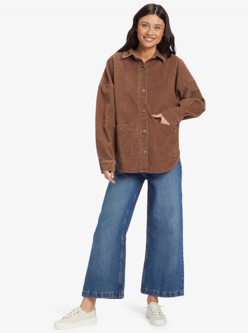 Topy Roxy Kick Back Washed Corduroy Long Sleeve | MYWQ-71083