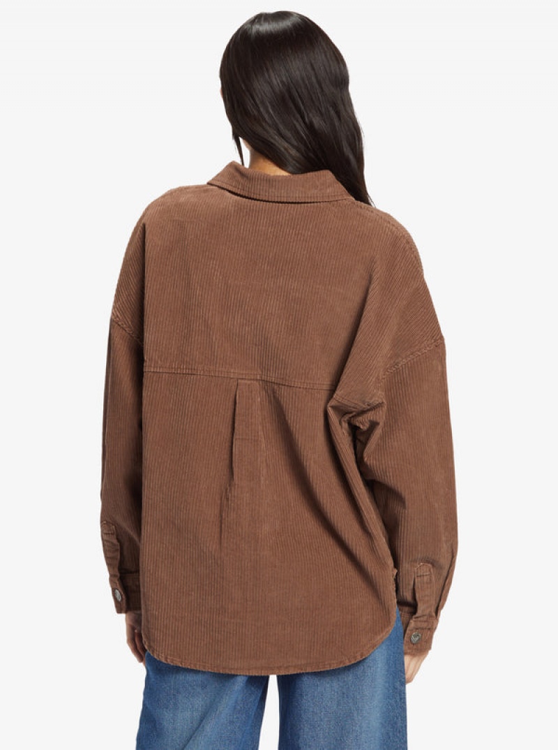 Topy Roxy Kick Back Washed Corduroy Long Sleeve | MYWQ-71083