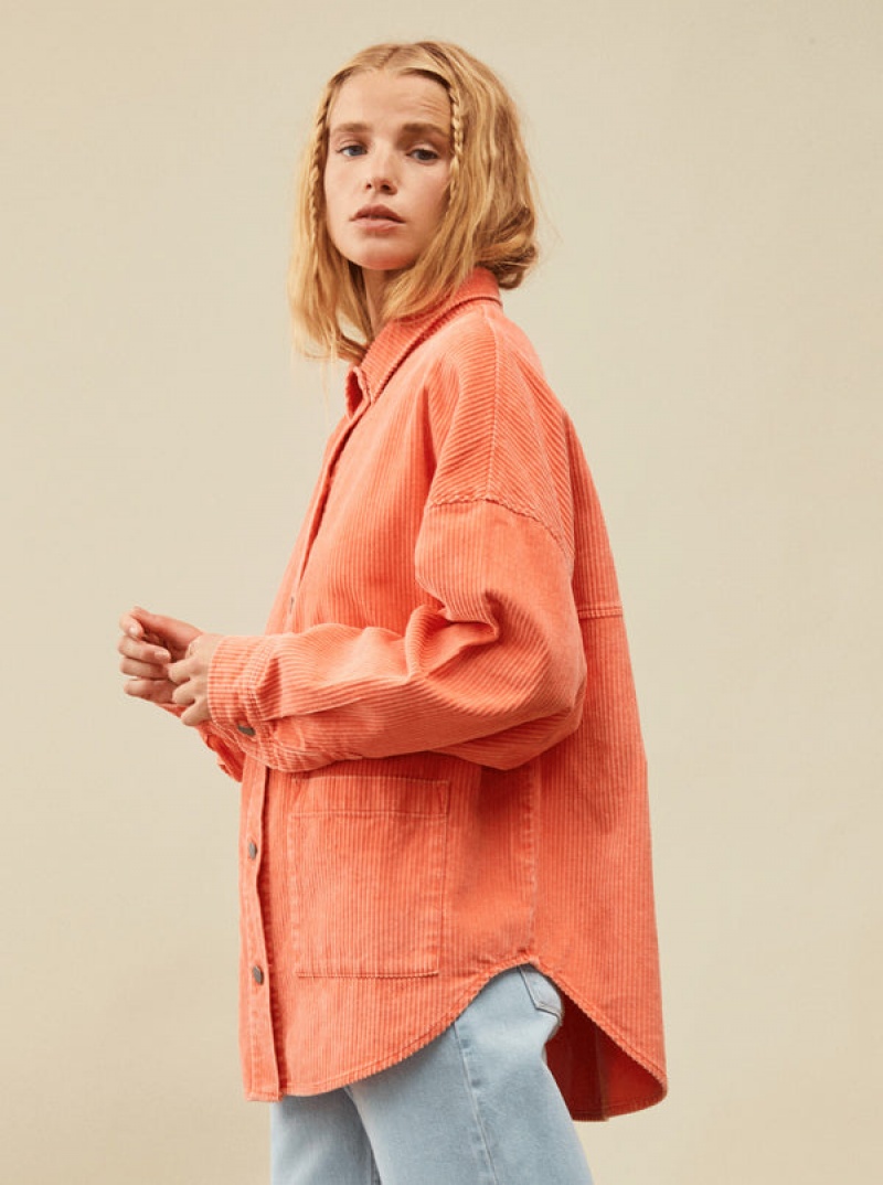 Topy Roxy Kick Back Washed Corduroy Long Sleeve | TLMX-69702